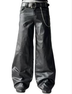 JC&JQ JEANS シャイニーデザイン ラバーコーティング バギーパンツ JC&JQ JEANS シャイニーデザイン ラバーコーティング バギーパンツ