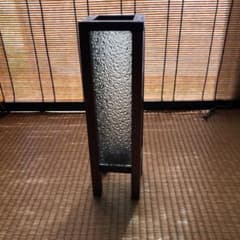 木製テクスチャーガラスフロアスタンド・行灯・あんどん・レトロ・アンティーク・ 木製テクスチャーガラスフロアスタンド・行灯・あんどん・レトロ