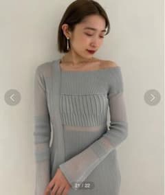 SNIDEL シアーブロッキングニットワンピースのサムネイル