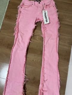 VALABASAS ピンク スキニーデニム フリンジのサムネイル