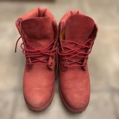 Timberland レッド ハイカットブーツ - メルカリ