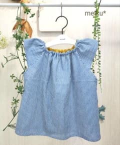 SALE♡1800円→1400円ブルーストライプ　チュニック　100cmのサムネイル