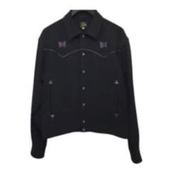 【美品】Needles ブラック カウボーイジャケット NEEDLES/ニードルズ/PIPING COWBOY JACKET - DOUBLE CLOTH