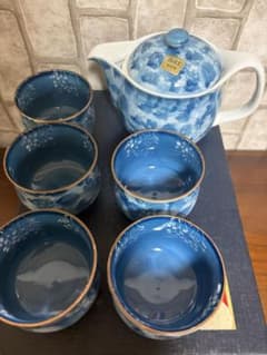 有田焼　雅祥窯　茶器セット 湯呑み 5客 急須 1点 花柄