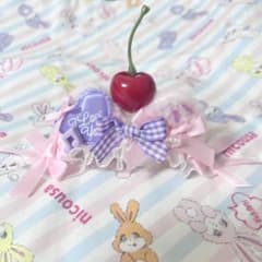 ぬい ヘッドドレス ピンク×紫のサムネイル