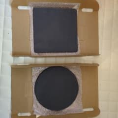 【新品】金麦　オリジナルスレートプレート　丸型　と角形の2枚セットのサムネイル