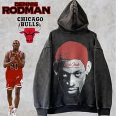 シカゴブルズ デニスロッドマン スウェットパーカー ヴィンテージ加工