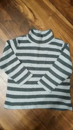 ★最終価格★無印良品のあったかボーダー ハイネックロングTシャツ　サイズ100♪のサムネイル