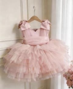 ベビー ピンク フリルドレス 発表会 結婚式　12month 80サイズのサムネイル