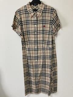 Burberry チェック柄 半袖シャツワンピース - メルカリ