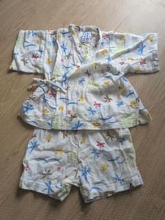 ミキハウス ホワイト プッチー 花火 とんぼ ホワイト 甚平 90のサムネイル