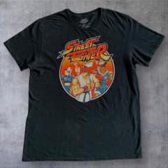 스트리트 파이터 빈티지 T 셔츠 STREET FIGHTER 블랙 L