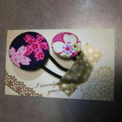 くるみボタンのヘアゴム★のサムネイル