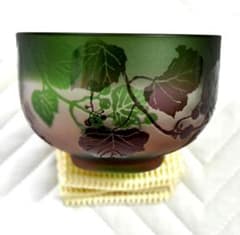 北一硝子 抹茶茶碗　夏用　ハンドメイド　サンドブラストの逸品 未使用長期保管品 北一硝子 抹茶茶碗 夏用 ハンドメイド サンドブラストの逸品 未使用