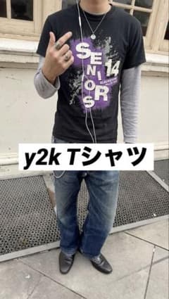 00s 身幅狭め y2k tシャツ 短丈 drip swag yoko arch - メルカリ