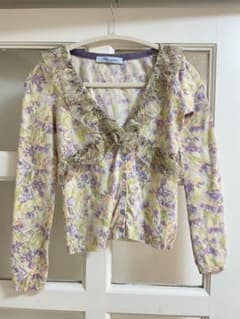 Blumarine シルク混 花柄 フリルカーディガン イタリア製 - メルカリ