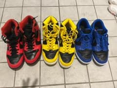NIKE DUNK ナイキ　ダンク　3足セット　赤青黄　美中古　29cmのサムネイル