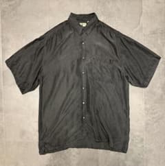 ROBERT STOCK ヴィンテージ 半袖シャツ シルク100% XL 黒のサムネイル