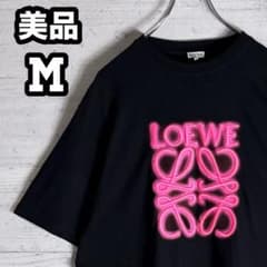 美品✨LOEWE アナグラムロゴ刺繍 ネオン Tシャツ M相当 オーバーサイズ 
