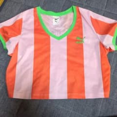 PUMA DUALIPAコラボ 半袖Tシャツ ストライプ柄 バタフライロゴのサムネイル