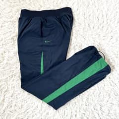 00s NIKE ナイロンパンツ 刺繍ロゴ スウォッシュロゴ ネイビー