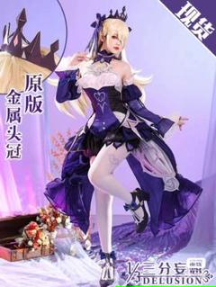 フィッシュル 三分妄想 Sサイズ フルセット 三分妄想 原神 コスプレ フィッシュル 衣装 ※ウィッグ 靴 武器