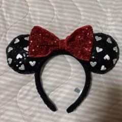 ディズニー カチューシャ ハート型耳 赤リボンのサムネイル