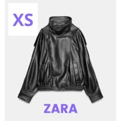ZARA ブラック フェイクレザージャケット XS 新品 - メルカリ