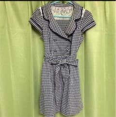 6月まで!美品♡Ank♡ギンガムチェックレースワンピースのサムネイル