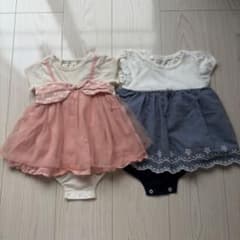 ベビー ロンパース 2点セット 70cm 女の子 ワンピースのサムネイル