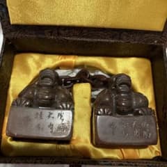 中國清朝古代印章 獅子像 置物 石材製 漢字彫刻付き690g咸豐帝印