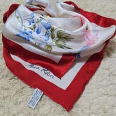 NINA RICCI　シルクスカーフ Checkered Silk Scarf in Gold - Nina Ricci