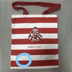 이치 반 쿠지 ONE PIECE MONKEY.D.LUFFY 토트 백 레드 화이트 테두리
