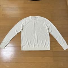 ユニクロ メリノクルーネックセーター L オフホワイトのサムネイル