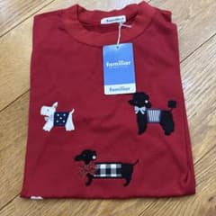 新品未使用タグ付き☆ファミリア 人気完売 Tシャツ 犬 赤 160cm