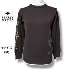 パーリーゲイツ PEARLY GATES ロゴ入り長袖ニット 茶 1サイズM - メルカリ