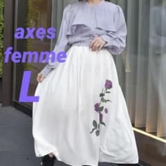 axes femme アクシーズファム　ローズプリントワンピース　ラベンダー　L