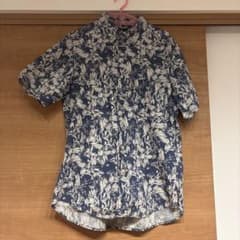 VALMAN 半袖シャツ ボタニカル柄 ネイビー Lサイズのサムネイル