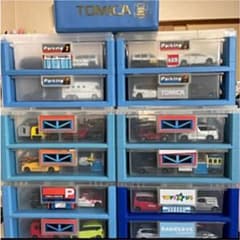 【使用品】トミカ150台以上 収納ケース6点 ぼくのおでかけバッグ まとめ売りのサムネイル
