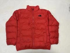 【難あり】THE NORTH FACE オレンジ系　ダウンジャケット140cm位のサムネイル