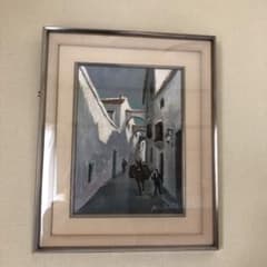 春田　美樹　　絵画　白壁の村 春田 美樹 絵画 白壁の村