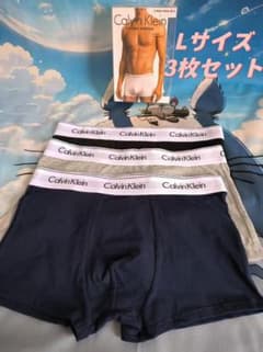 Calvin Kleinボクサーパンツ3枚セット ブラック/グレー/ネイビー Lのサムネイル