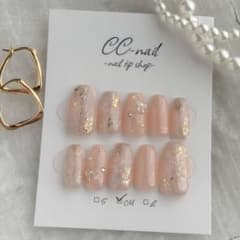 ネイルチップ　ピンク　ニュアンス　リボン　現品のサムネイル