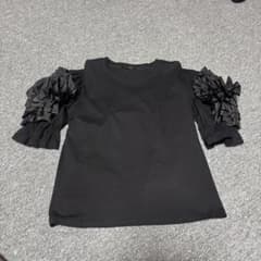 Thumbnail of TRUBE ブラック フリル袖 Tシャツ　カットソー