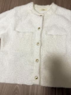 Techichi シャギーニットカーディガン ホワイトのサムネイル