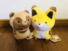 너구리와 여우 인형 S 사이즈 세트