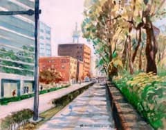 都市風景 水彩画 2023年作 F6サイズ 額装ず - メルカリ