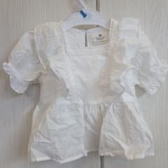 H&M フリルホワイトブラウス 3/4T　ショーパン付のサムネイル