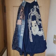 古布‼️伝楽人形 アイヌ 八坂神社 イロハニホヘト ギャザースカートのサムネイル