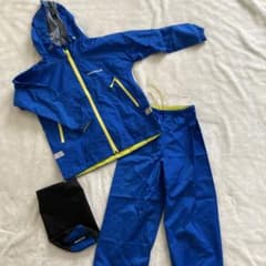【お値下げ中】mont-bell　レインウェア　上下セット　120 130 mont-bell レインスーツ(上下セット) 青 130 - メルカリ